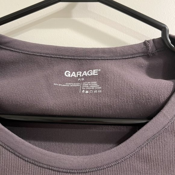 Garage gray ribbed cropped tee - Picture 4 of 8